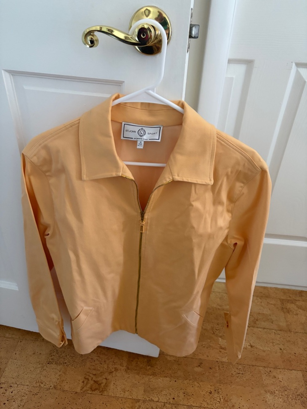 Light Yellow Bomber Jacket with Zip Front